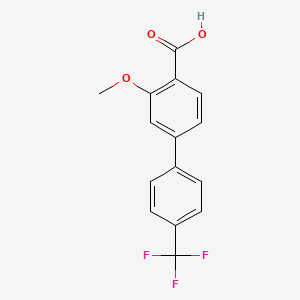 molecular formula C15H11F3O3 B6407171 2-Methoxy-4-(4-trifluoromethylphenyl)benzoic acid, 95% CAS No. 1261773-27-6