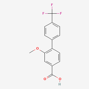 molecular formula C15H11F3O3 B6407174 3-Methoxy-4-(4-trifluoromethylphenyl)benzoic acid, 95% CAS No. 1261603-40-0