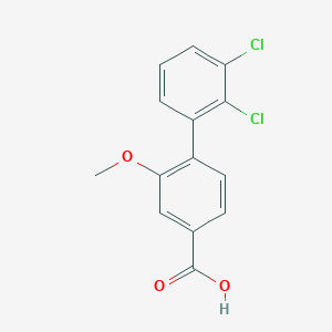 molecular formula C14H10Cl2O3 B6407227 4-(2,3-Dichlorophenyl)-3-methoxybenzoic acid, 95% CAS No. 1261944-58-4