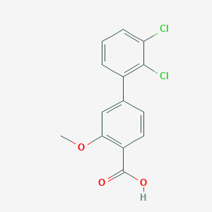 molecular formula C14H10Cl2O3 B6407236 4-(2,3-Dichlorophenyl)-2-methoxybenzoic acid, 95% CAS No. 1261984-02-4