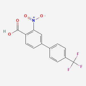 molecular formula C14H8F3NO4 B6407242 2-Nitro-4-(4-trifluoromethylphenyl)benzoic acid, 95% CAS No. 669002-26-0