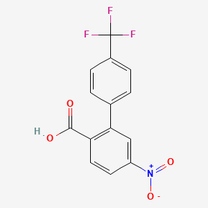 molecular formula C14H8F3NO4 B6407250 4-Nitro-2-(4-trifluoromethylphenyl)benzoic acid, 95% CAS No. 1261482-28-3