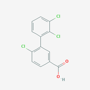 molecular formula C13H7Cl3O2 B6407261 4-Chloro-3-(2,3-dichlorophenyl)benzoic acid, 95% CAS No. 1261910-69-3