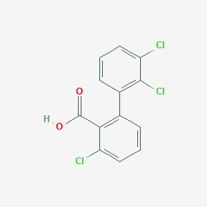 molecular formula C13H7Cl3O2 B6407273 6-Chloro-2-(2,3-dichlorophenyl)benzoic acid, 95% CAS No. 1261913-74-9