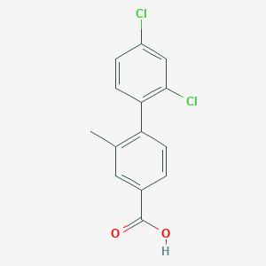 molecular formula C14H10Cl2O2 B6407296 4-(2,4-Dichlorophenyl)-3-methylbenzoic acid, 95% CAS No. 1261913-89-6
