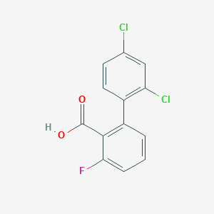 molecular formula C13H7Cl2FO2 B6407311 2-(2,4-Dichlorophenyl)-6-fluorobenzoic acid, 95% CAS No. 1261893-02-0