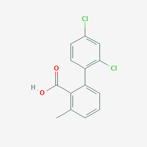molecular formula C14H10Cl2O2 B6407324 2-(2,4-Dichlorophenyl)-6-methylbenzoic acid, 95% CAS No. 1262002-35-6