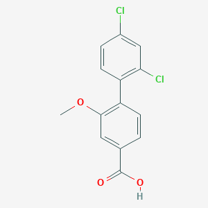 molecular formula C14H10Cl2O3 B6407329 4-(2,4-Dichlorophenyl)-3-methoxybenzoic acid, 95% CAS No. 1261913-88-5