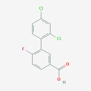 molecular formula C13H7Cl2FO2 B6407335 3-(2,4-Dichlorophenyl)-4-fluorobenzoic acid, 95% CAS No. 1261913-94-3