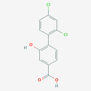 molecular formula C13H8Cl2O3 B6407342 4-(2,4-Dichlorophenyl)-3-hydroxybenzoic acid, 95% CAS No. 1262002-41-4