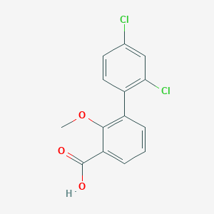 molecular formula C14H10Cl2O3 B6407343 3-(2,4-Dichlorophenyl)-2-methoxybenzoic acid, 95% CAS No. 1261970-51-7