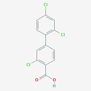 molecular formula C13H7Cl3O2 B6407345 2-Chloro-4-(2,4-dichlorophenyl)benzoic acid, 95% CAS No. 1237092-73-7