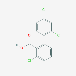 molecular formula C13H7Cl3O2 B6407347 6-Chloro-2-(2,4-dichlorophenyl)benzoic acid, 95% CAS No. 1262002-44-7