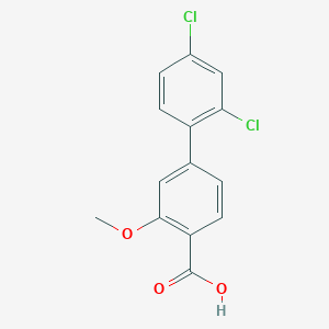 molecular formula C14H10Cl2O3 B6407377 4-(2,4-Dichlorophenyl)-2-methoxybenzoic acid, 95% CAS No. 1238708-79-6