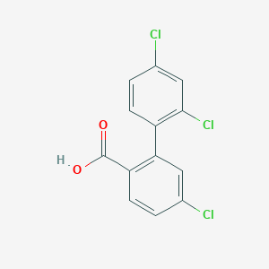 molecular formula C13H7Cl3O2 B6407379 4-Chloro-2-(2,4-dichlorophenyl)benzoic acid, 95% CAS No. 1261970-60-8