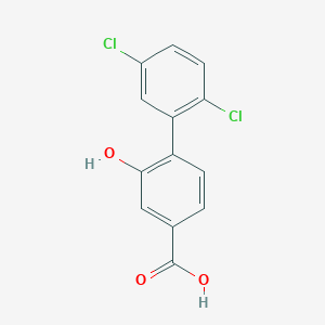 molecular formula C13H8Cl2O3 B6407422 4-(2,5-Dichlorophenyl)-3-hydroxybenzoic acid, 95% CAS No. 1261898-48-9