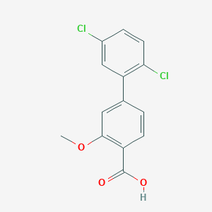 molecular formula C14H10Cl2O3 B6407424 4-(2,5-Dichlorophenyl)-2-methoxybenzoic acid, 95% CAS No. 1261981-32-1