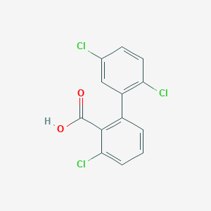 molecular formula C13H7Cl3O2 B6407451 6-Chloro-2-(2,5-dichlorophenyl)benzoic acid, 95% CAS No. 1262007-33-9