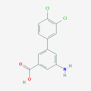 molecular formula C13H9Cl2NO2 B6407460 3-Amino-5-(3,4-dichlorophenyl)benzoic acid, 95% CAS No. 1262007-45-3