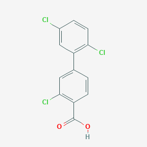 molecular formula C13H7Cl3O2 B6407476 2-Chloro-4-(2,5-dichlorophenyl)benzoic acid, 95% CAS No. 1261906-13-1