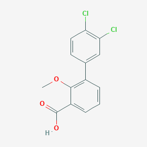 molecular formula C14H10Cl2O3 B6407505 3-(3,4-Dichlorophenyl)-2-methoxybenzoic acid, 95% CAS No. 1261965-59-6