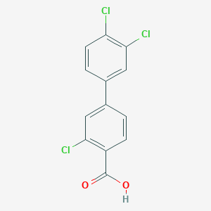 molecular formula C13H7Cl3O2 B6407506 2-Chloro-4-(3,4-dichlorophenyl)benzoic acid, 95% CAS No. 1261906-90-4