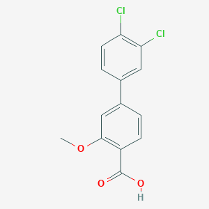 molecular formula C14H10Cl2O3 B6407523 4-(3,4-Dichlorophenyl)-2-methoxybenzoic acid, 95% CAS No. 1261954-63-5