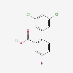 molecular formula C13H7Cl2FO2 B6407562 2-(3,5-Dichlorophenyl)-5-fluorobenzoic acid, 95% CAS No. 1261906-28-8