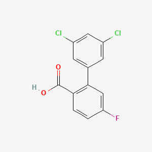 molecular formula C13H7Cl2FO2 B6407568 2-(3,5-Dichlorophenyl)-4-fluorobenzoic acid, 95% CAS No. 1262007-99-7