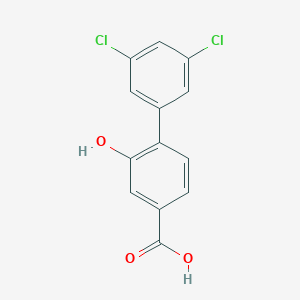 molecular formula C13H8Cl2O3 B6407571 4-(3,5-Dichlorophenyl)-3-hydroxybenzoic acid, 95% CAS No. 1262007-86-2