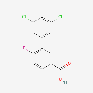 molecular formula C13H7Cl2FO2 B6407584 3-(3,5-Dichlorophenyl)-4-fluorobenzoic acid, 95% CAS No. 1261914-24-2
