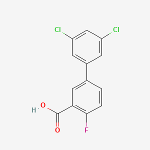 molecular formula C13H7Cl2FO2 B6407589 5-(3,5-Dichlorophenyl)-2-fluorobenzoic acid, 95% CAS No. 1261965-85-8