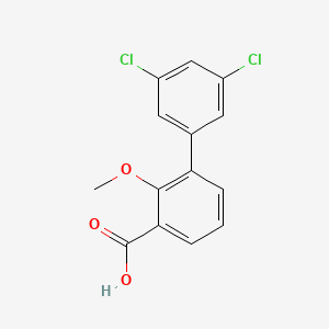 molecular formula C14H10Cl2O3 B6407604 3-(3,5-Dichlorophenyl)-2-methoxybenzoic acid, 95% CAS No. 1261914-38-8