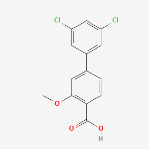 molecular formula C14H10Cl2O3 B6407611 4-(3,5-Dichlorophenyl)-2-methoxybenzoic acid, 95% CAS No. 1261907-35-0