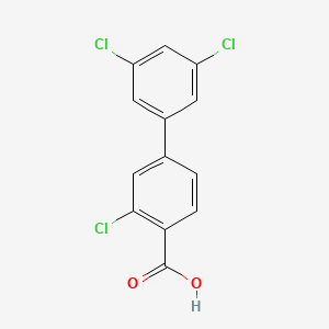 molecular formula C13H7Cl3O2 B6407615 2-Chloro-4-(3,5-dichlorophenyl)benzoic acid, 95% CAS No. 1261933-56-5