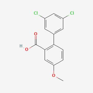 molecular formula C14H10Cl2O3 B6407623 2-(3,5-Dichlorophenyl)-5-methoxybenzoic acid, 95% CAS No. 1261954-69-1