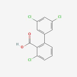 molecular formula C13H7Cl3O2 B6407627 6-Chloro-2-(3,5-dichlorophenyl)benzoic acid, 95% CAS No. 1261939-87-0