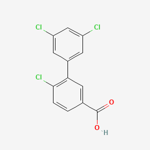 molecular formula C13H7Cl3O2 B6407643 4-Chloro-3-(3,5-dichlorophenyl)benzoic acid, 95% CAS No. 1261914-57-1
