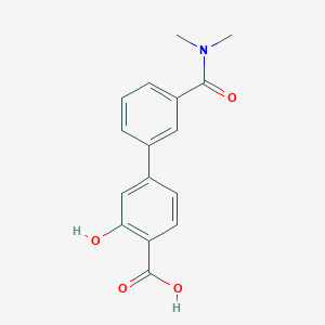 molecular formula C16H15NO4 B6407705 4-[3-(N,N-Dimethylaminocarbonyl)phenyl]-2-hydroxybenzoic acid, 95% CAS No. 1261906-41-5