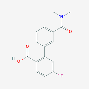 molecular formula C16H14FNO3 B6407719 2-[3-(N,N-Dimethylaminocarbonyl)phenyl]-4-fluorobenzoic acid, 95% CAS No. 1261914-71-9