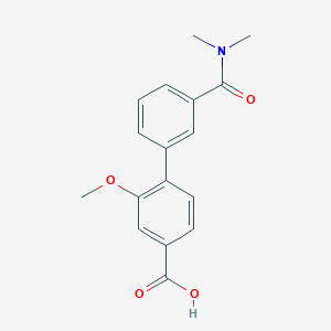 molecular formula C17H17NO4 B6407735 4-[3-(N,N-Dimethylaminocarbonyl)phenyl]-3-methoxybenzoic acid, 95% CAS No. 1261981-83-2