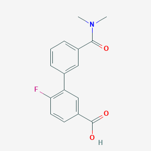 molecular formula C16H14FNO3 B6407740 3-[3-(N,N-Dimethylaminocarbonyl)phenyl]-4-fluorobenzoic acid, 95% CAS No. 1261954-77-1