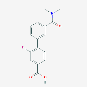 4-[3-(N,N-Dimethylaminocarbonyl)phenyl]-3-fluorobenzoic acid, 95%