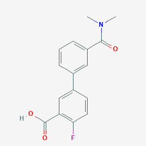 molecular formula C16H14FNO3 B6407749 5-[3-(N,N-Dimethylaminocarbonyl)phenyl]-2-fluorobenzoic acid, 95% CAS No. 1261907-54-3