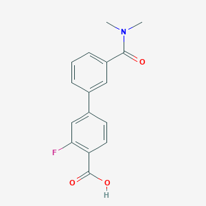 molecular formula C16H14FNO3 B6407753 4-[3-(N,N-Dimethylaminocarbonyl)phenyl]-2-fluorobenzoic acid, 95% CAS No. 1261914-79-7