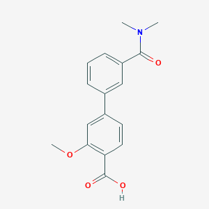 molecular formula C17H17NO4 B6407760 4-[3-(N,N-Dimethylaminocarbonyl)phenyl]-2-methoxybenzoic acid, 95% CAS No. 1261914-88-8