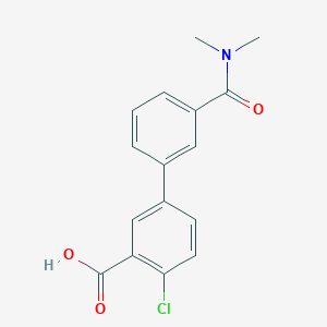 molecular formula C16H14ClNO3 B6407775 2-Chloro-5-[3-(N,N-dimethylaminocarbonyl)phenyl]benzoic acid, 95% CAS No. 1261981-88-7