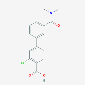 molecular formula C16H14ClNO3 B6407785 2-Chloro-4-[3-(N,N-dimethylaminocarbonyl)phenyl]benzoic acid, 95% CAS No. 1261914-95-7