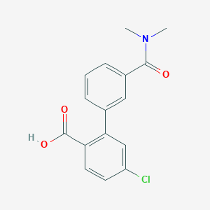 molecular formula C16H14ClNO3 B6407790 4-Chloro-2-[3-(N,N-dimethylaminocarbonyl)phenyl]benzoic acid, 95% CAS No. 1262009-97-1