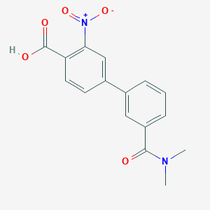 molecular formula C16H14N2O5 B6407794 4-[3-(N,N-Dimethylaminocarbonyl)phenyl]-2-nitrobenzoic acid, 95% CAS No. 1261915-09-6